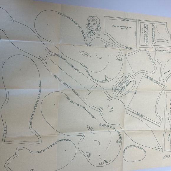 American Weekly Vintage Doll Transfer Pattern #3156 Doll and Clothes HTF RARE - Picture 2 of 3